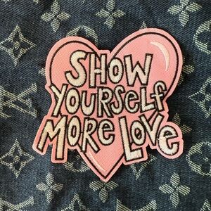 Pink Heart iron on Patch